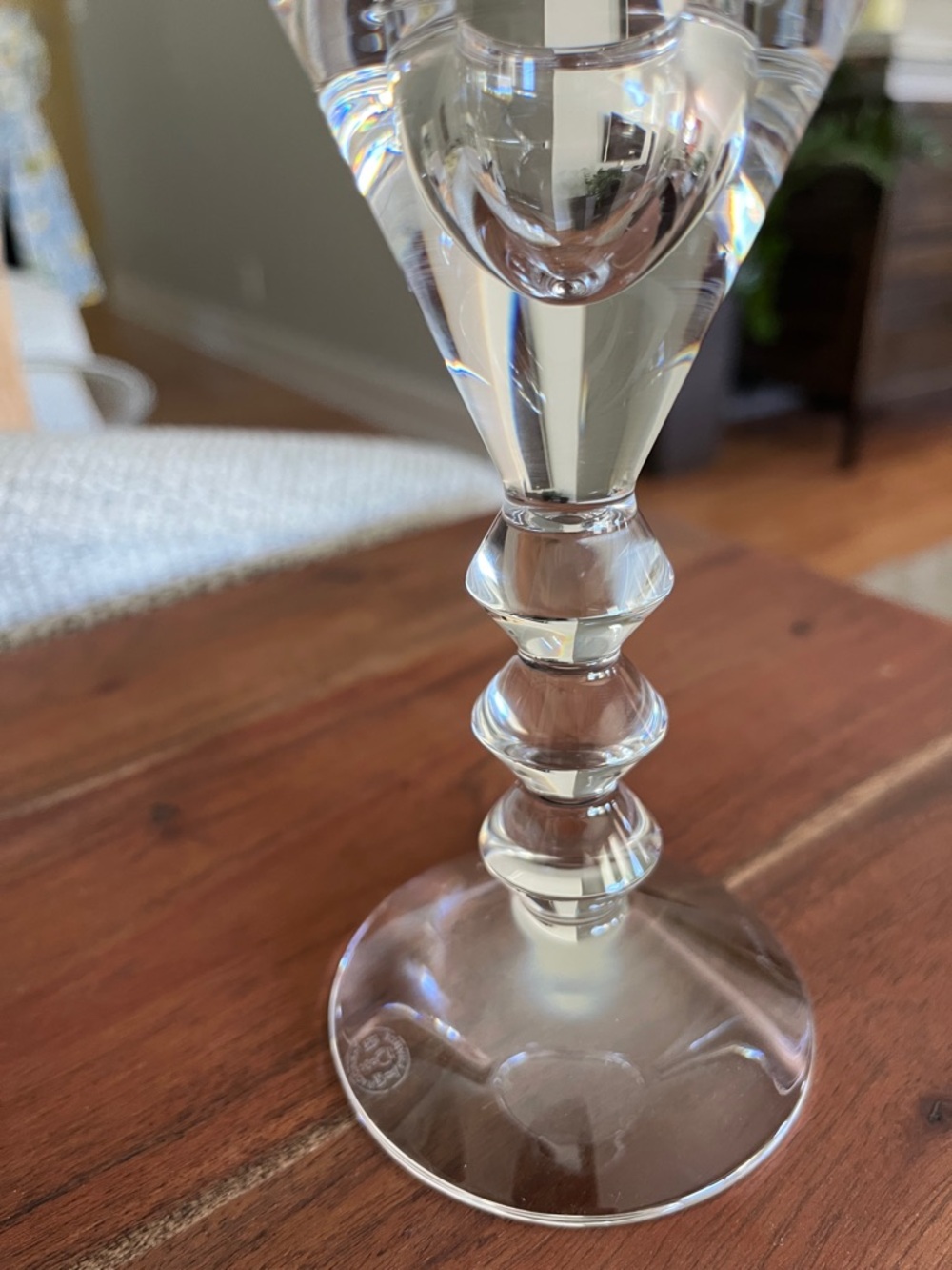 Baccarat Clear Crystal Candle Holder - Picture 2 of 10